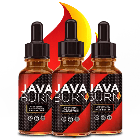 Java Burn supplement packets with coffee cup for metabolism support